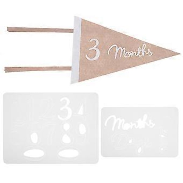 1 Set Triangel Flagga Banner Baby Milestone Månadsvis Skylt Triangel Vimpel Dekoration Prop
