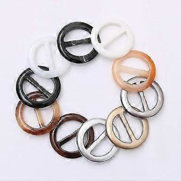 Runda Eleganta Skjortklämmor Halsduksklämmor Ringar Halsdukar T-shirt Klämma Ring Harts Kläder Ring T-shirt Klämma Halsdukar Spänne Kläder Ring Wrap (20st -t-hs