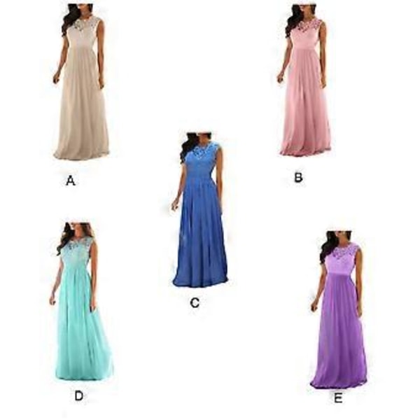 Stort Prisfald Ny Dame Blonde Elegant Bryllups Aftenkjole, Lang Afslappet Blondekjole, Brudepigekjoler, S-XXL (XL Grøn)