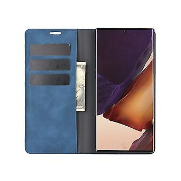 Magnetisk Suge-Læder TPU-Etui til Galaxy Note20 Ultra (Mørkeblå)