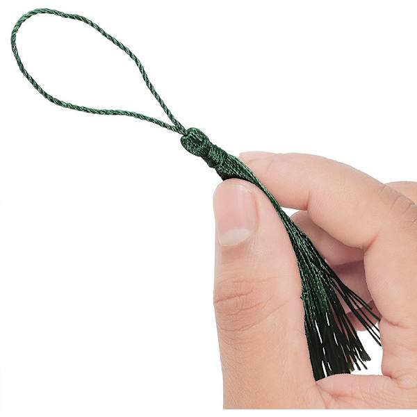 Tofsar och pompom för sömnad 300 stycken handgjorda siden tofsar tofsar hänge för att göra för DIY