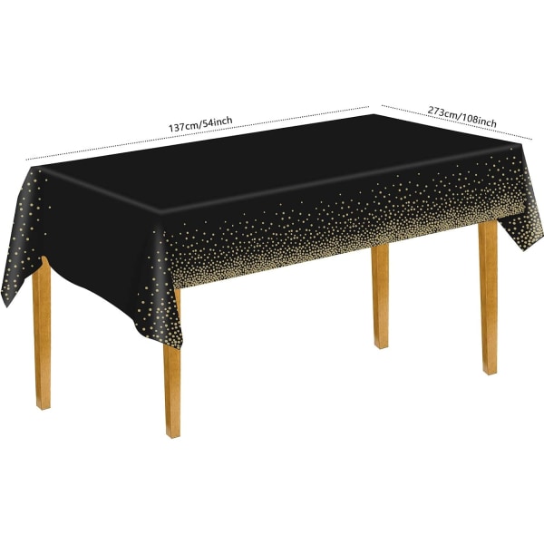 2 st gyllene prickar bordsduk, festduk, 137x274 cm rektangulär