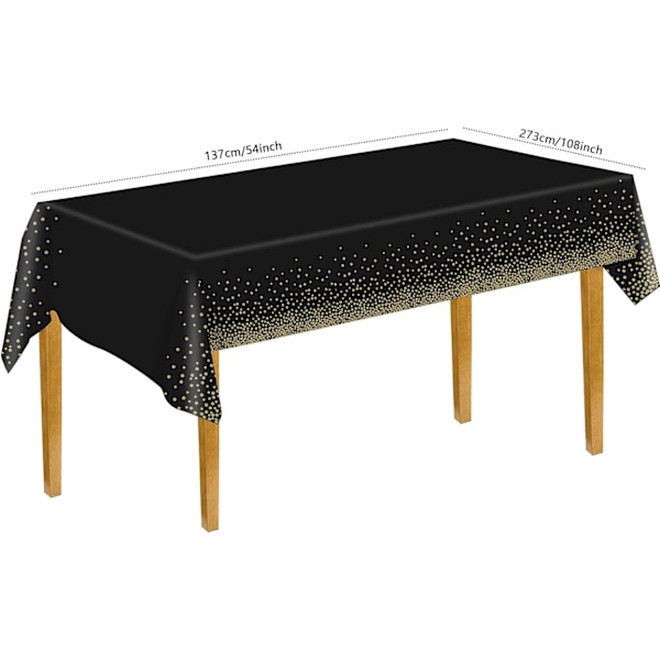 2 stk. gullprikkede duker, festduker, 137x274 cm rektangulære