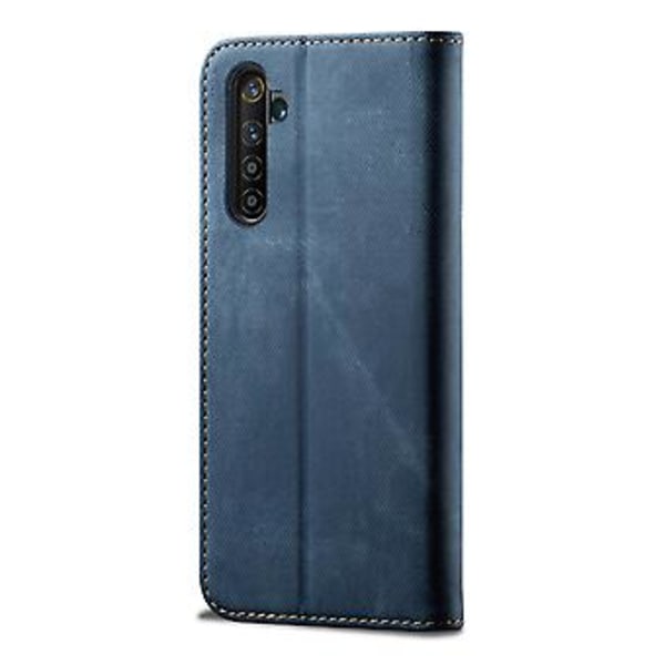 OPPO Realme X50 Pro -puhelimen denim-kuvioinen nahkakotelo (sininen)