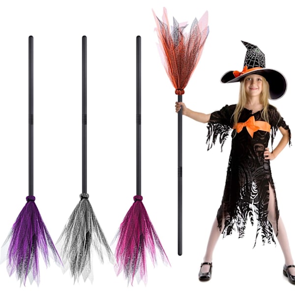 4 kpl Halloween-noidan luutaa, ilkeän noidan asusteita, koristeita