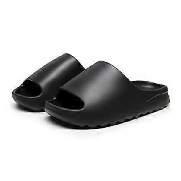 Sommarsandaler för Män Kvinnor EVA Mjuka Tjocka Sportskor Hem Badrum Halksäkra Sandaler (36 37 Svart)