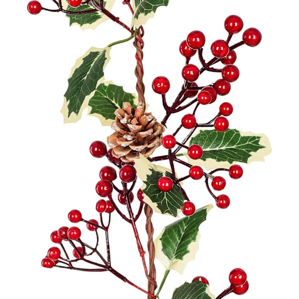 1 stk. Julebær Holly Garland, 190cm Juleguirlander