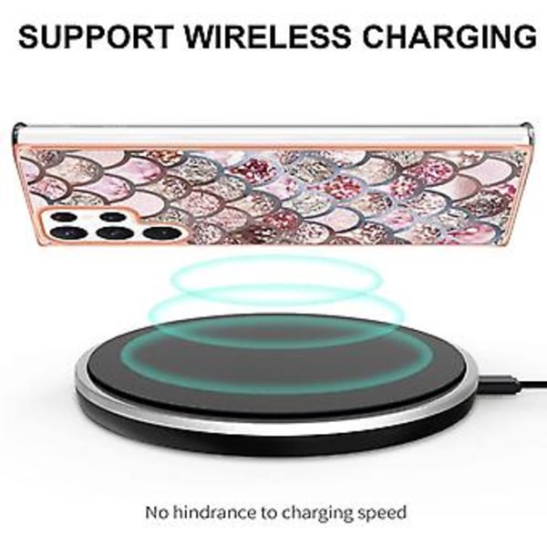 Sähköpinnoitettu TPU-kotelo Samsung Galaxy S22 Ultra 5G:lle (Vaaleanpunainen)