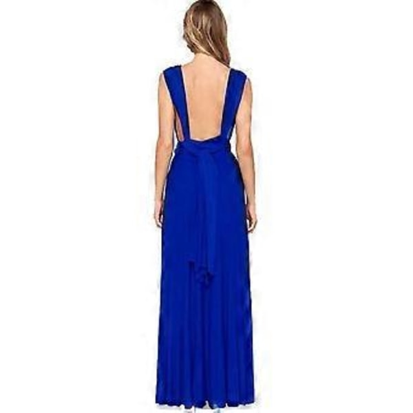 Kvinders Aften Multi Way Wrap Brudepige Formelle Lange Maxi Konvertible Kjole (L Rød)