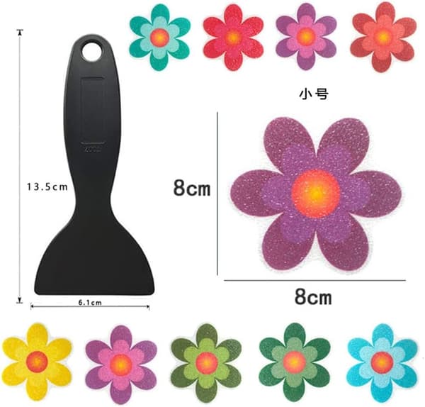 Blomsterformede sklisikre badekarstickers - Klebende sikkerhetsklistremerker for barn