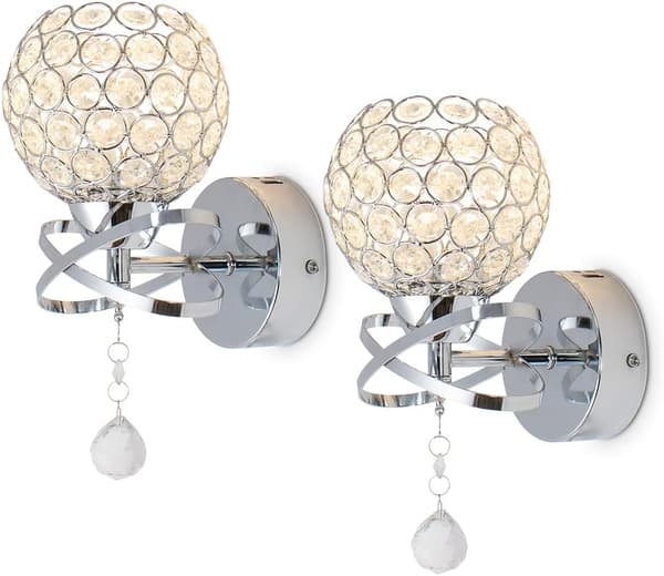 Moderni LED-seinävalaisinsetti, 2 kpl, kristalliseinävalaisimet, seinävalot