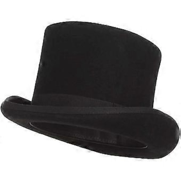 Sylinderfilt hatt ullfilt hatt bryllupshatt topper utkledningshatt mardi gras party karneval svart hatt omkrets