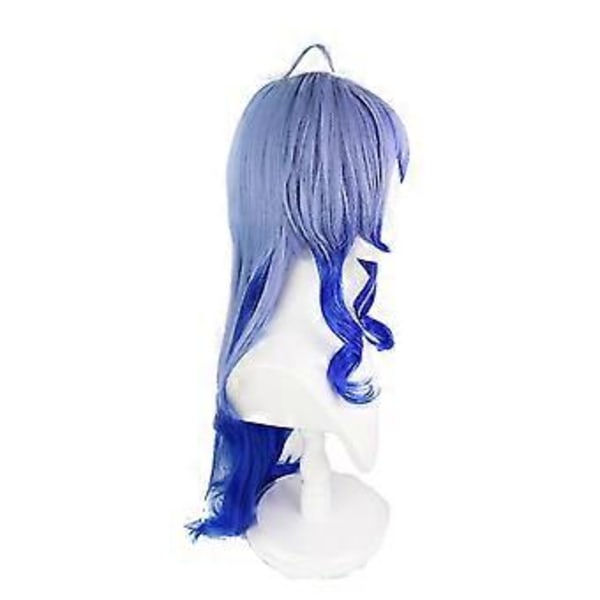 Fletter cosplay parykk lyseblå gradient spill rolle parykk varmebestandig syntetisk hår 81cm (Blå Gradient)