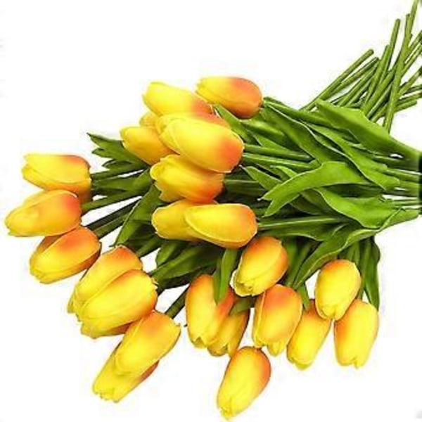 30 st Konstgjorda Tulpaner Blommor Real Touch Tulpaner Falska Holland PU Tulpanbukett (orange)