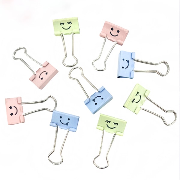 19mm Smiley Dobbelt Klips Klips, Assorterede Farver, 80 Pak