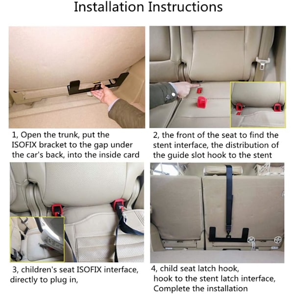 Universell bilbarnstolsfästesats för ISOFIX-bälte