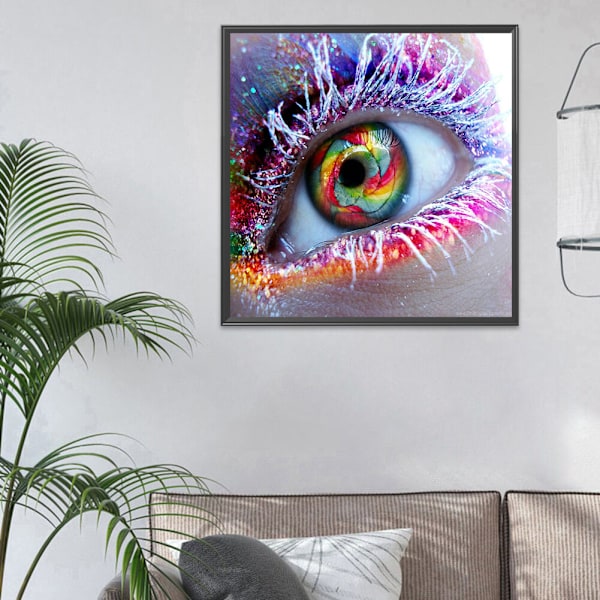 30 x 40 cm, värikkäät silmät timanttimaalaus, timanttikirjonta