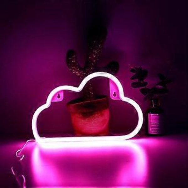 Moln Neon Skyltar, Neon Skylt för Väggdekor, Neonljus för Estetisk Rumsinredning, USB/Batteridrivna LED Neon Skyltar för Sovrum, Vardagsrum, Jul