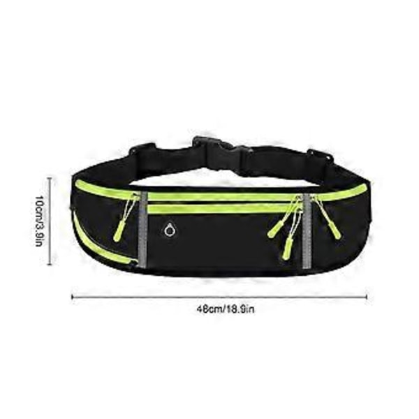 Bästa Erbjudandet-Midjeväska Bälte För Män Kvinnor Sport Löpning Portabel Mini Multi Ficka Hög Elasticitet Elastisk Vattentät Magväska (48cm Svart)