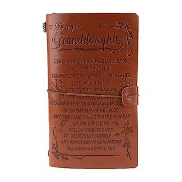 Vintage Graveret Kunstlæder Journal Notesbog Dagbog til Barnebarn (A)