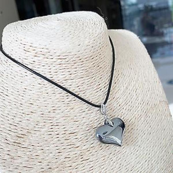 Sydänriipus Choker Musta Köysiketju Kaulakoru Ystävänpäivä Syntymäpäivälahja (B)