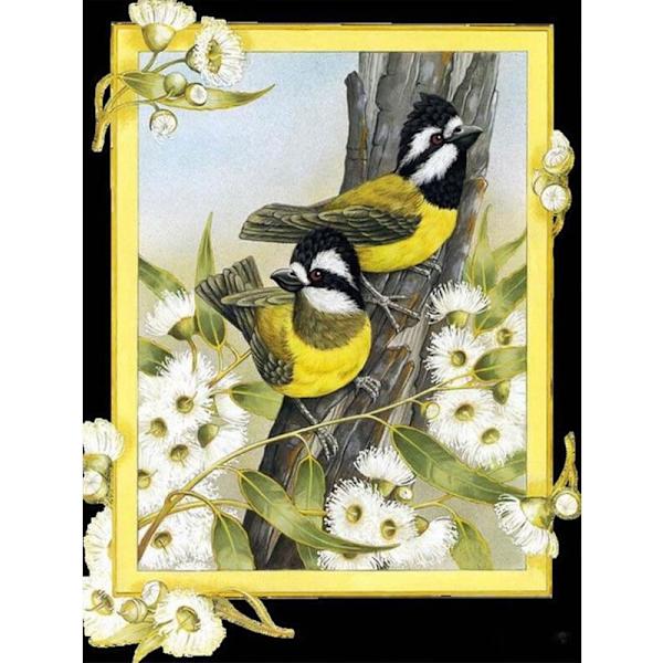 30 x 40 cm ,fugl med gule fjer Diamond Painting Broderi Di