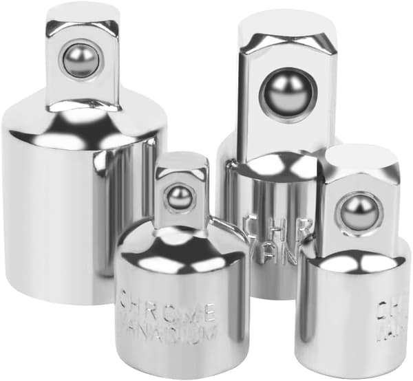 4 stk. Ratsjekonvertering Adapter Ratsjekonvertering Adapter 1/2 til 3/8-3/8 til 1/2-1/4 til 3/8-3/8 til 1/4 Sokkel