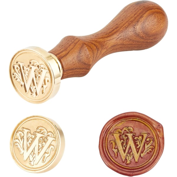 Elite 1 stk. DIY voksforseglingsstempel i tre, alfabet-skrapbog i messing