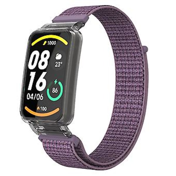 PC-etui + Nylon Loop-reim for Xiaomi Mi Band 7 Pro (Lilla)