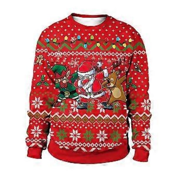 Dame Herre Jul Stygg Nyhet Genser Jumper Par Matchende Trykt Morsom Pullover Sweatshirt Julebord Topp -NMAOV(2XL A)