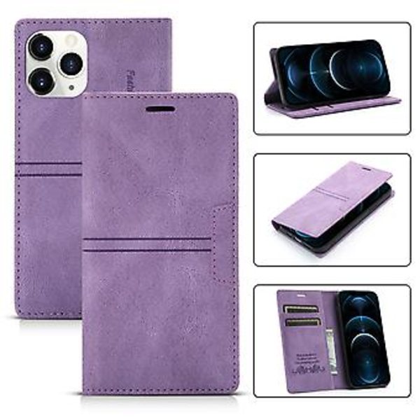 Dream Magnetisk Læderetui Til iPhone 12 Pro Max (Lilla)