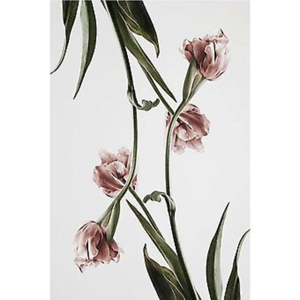 Wekity Tulpan Väggkonst Canvas Print Poster, Enkel Modekonst Ritning Dekoration för Hem Vardagsrum Sovrum Kontor och Barnrum (Set om 3 Oinramade