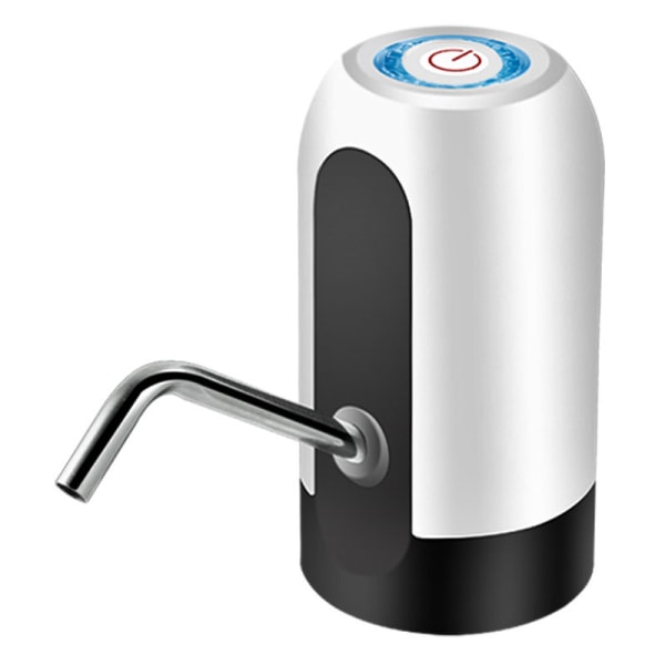 1 st vit automatisk vattenpump för flaskor - USB-laddare, stål,