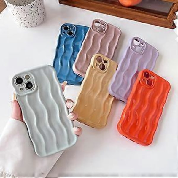 Vandbølge Mønster Krøllet Bølge Ramme Blød Kompatibel med iPhone Etui (Pink, iPhone 14 Pro Max)