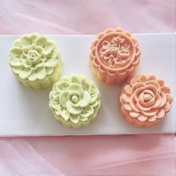 Plast 75g Månkakform Midhöstfestival Handtryck Lotus Månkaka Formar DIY Dekoration Månkakor Pressformar