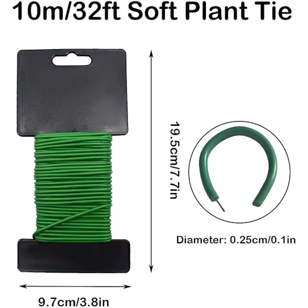 Haveplanter Tråd, 2 x 10m Grøn Have Blød Bånd, Blød Plante Twis