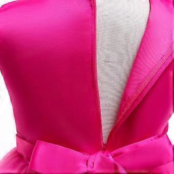 2023 Nyfödda flickors Pageant Spetsbroderade Klänningar Toddler Party Bowknot Tutu Klänning (150 Roseröd)