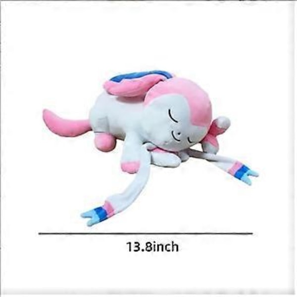 Sovande Carton Kudde Pocket Monster Djur Squish Evolution Plysch Leksak Fylld Mjuk Plushies Gosig Dock för Barn (13,8 tum, Rosa)