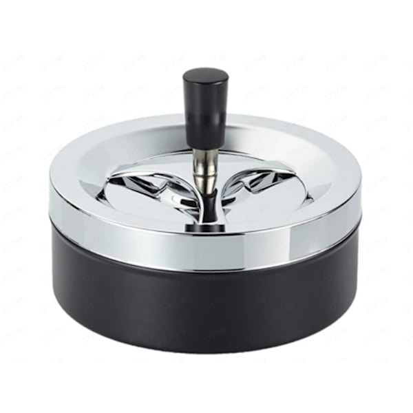 Drejeaske Metal Drejeaske Sort / Krom 9,5 cm i Diameter