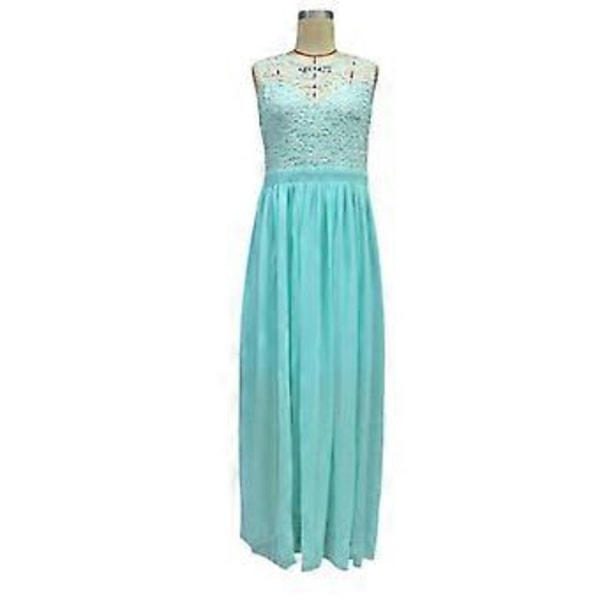 Stort Prisfald Ny Dame Blonde Elegant Bryllups Aftenkjole, Lang Afslappet Blondekjole, Brudepigekjoler, S-XXL(S Beige)