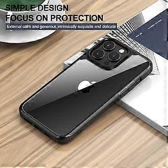 Defense Armor Series til iPhone 15 Pro Klart Bakdeksel TPU+PC Støtsikkert Deksel