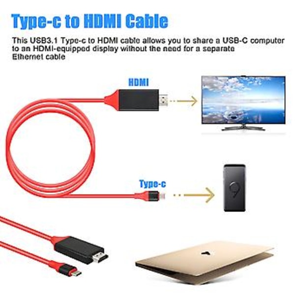MHL USB Type C til HDMI 1080P HD TV Kabel Adapter Til Samsung Motorola Android LG( )