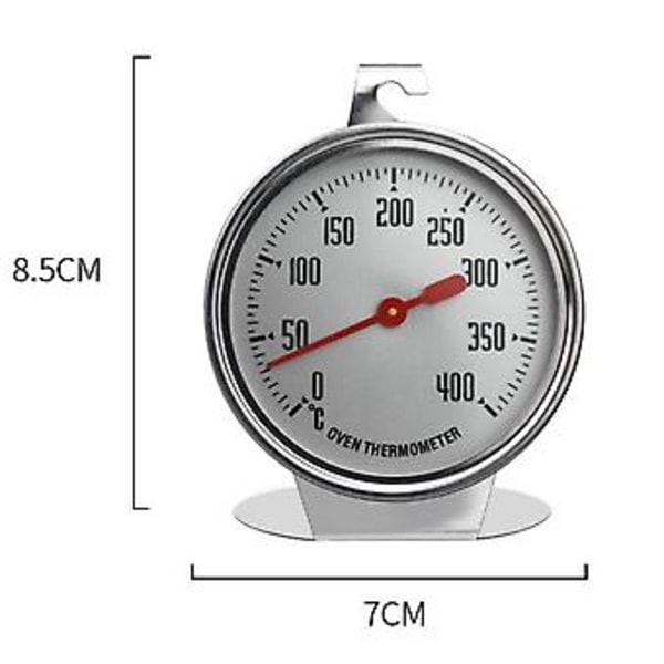 Ovntermometer i rustfrit stål, temperaturmåler til køkkenmad ( )