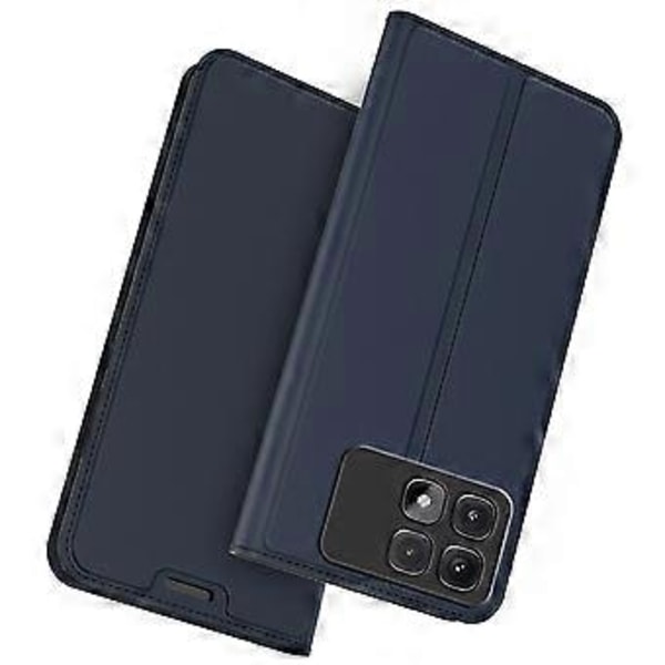 Skal för Xiaomi Redmi K70 Ultra i PU-läder med kortfack, stativ och magnetiskt lås (Stil B)