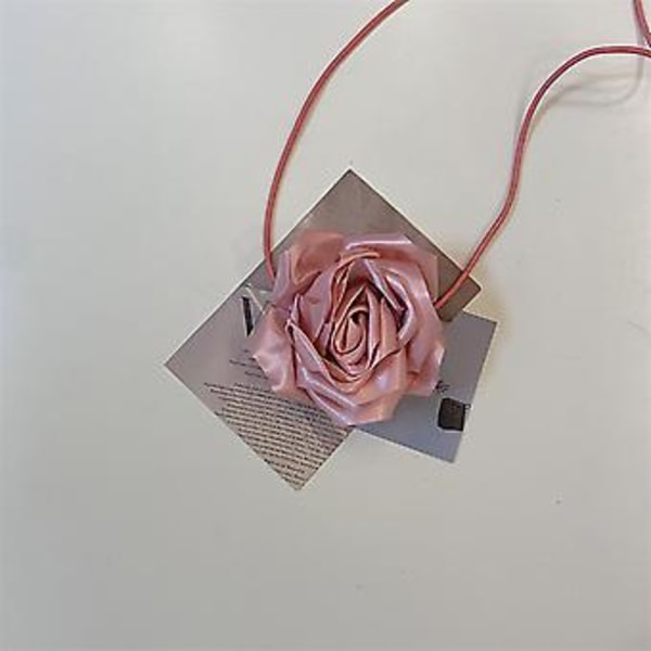 Rose Halskjede for Kvinner Elegant Vev Knyttet Sløyfe Justerbart Kjede Smykker