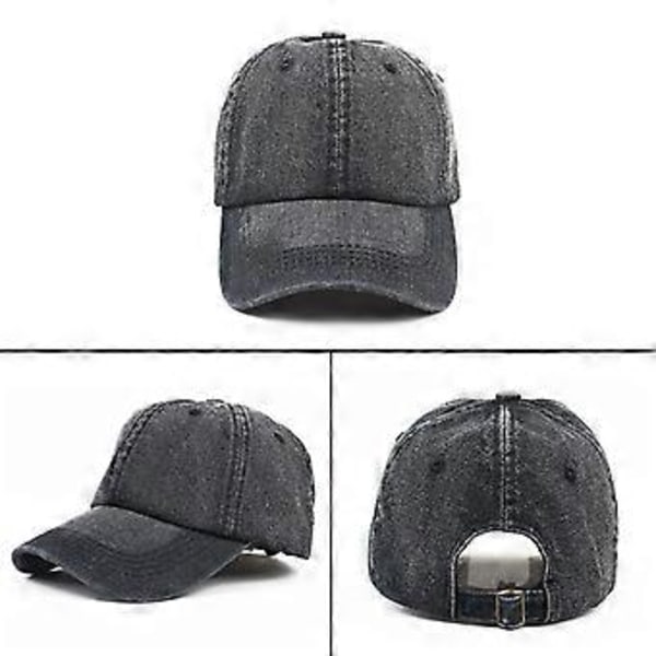 Naisten Miesten Vintage Pesty Denim Lippalakki Hengittävät Silmukat Tyhjä Casquette Ulkoilu Urheilu Säädettävä Snapback Isä Vaaleansininen (Vaaleansininen)