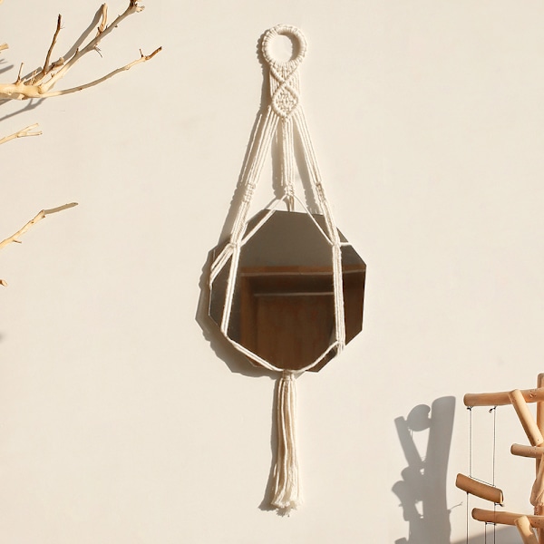 Tassel Veggmontert Speil Bohemisk Geometrisk Dekorativt Speil For