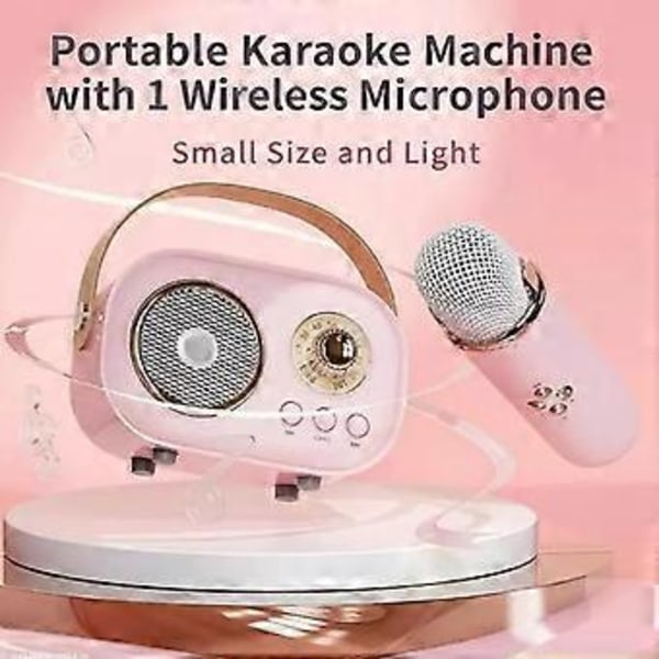 Bluetooth-højtaler med 1-2 trådløse mikrofoner, understøtter karaoke, TF-kort, FM-afspilning, HIFI-bas, håndfri opkald, børnefødselsdagsgave (grøn 1 mikrofon)