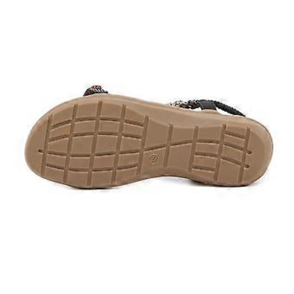Sommer Nye Damesandaler Elastikbånd Let og Behagelige Sandaler (EU 41 Sort)