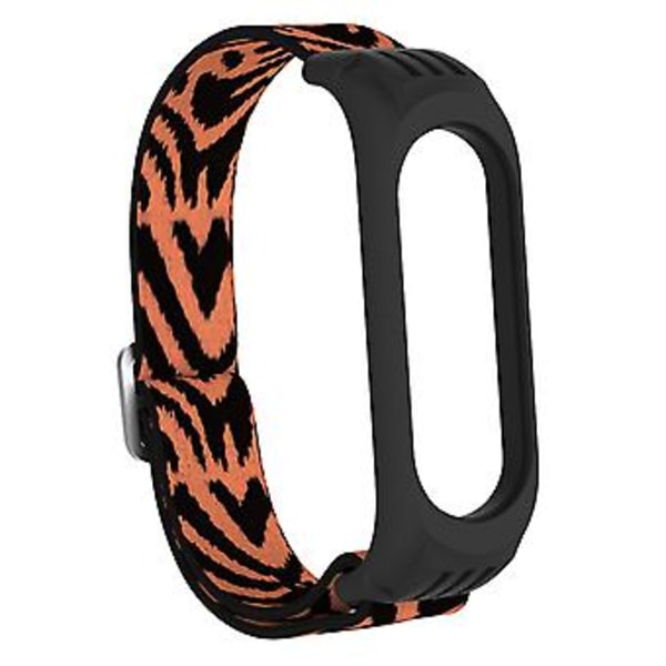 Til Xiaomi Mi Band 3 / 4 / 5 Twill 8-formet Spænde Urrem (Blomst Leopard)